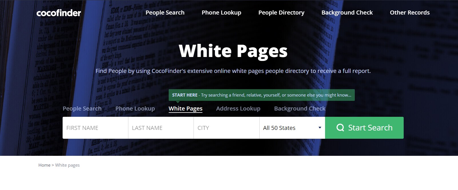 White Pages on cocofinder