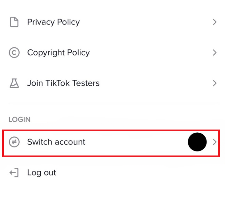 switch accounts on tik tok