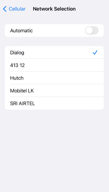 Disable Automatic Network Selection