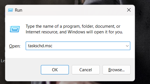 Type "taskschd.msc"