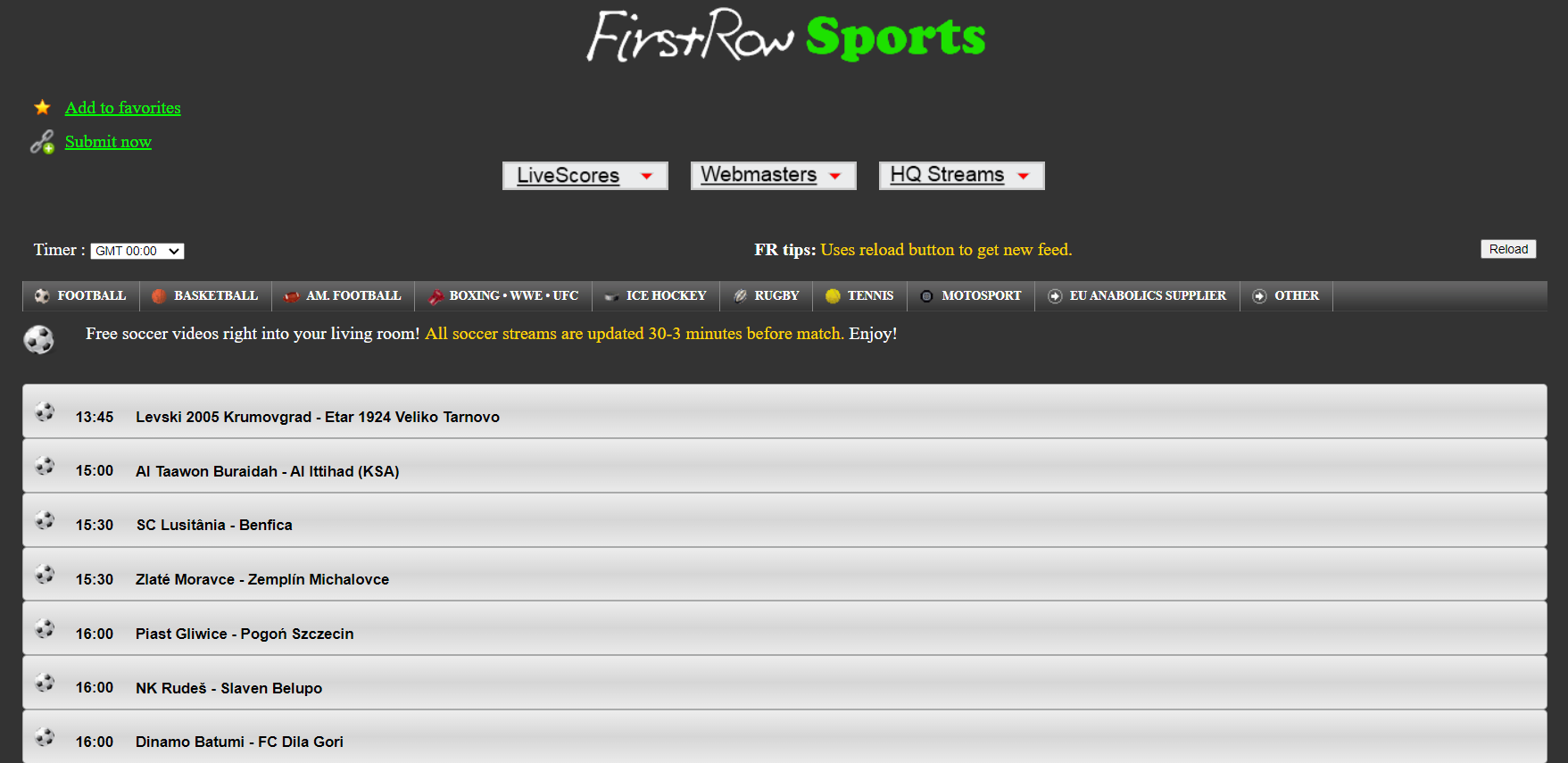 FirstRow Sports, Crackstream Alternative Sites