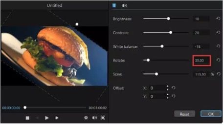 How to rotate a video in Filme - way 3