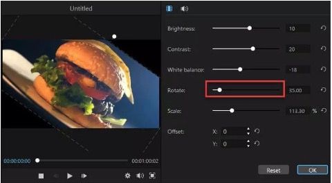 How to rotate video in Filme - way 2