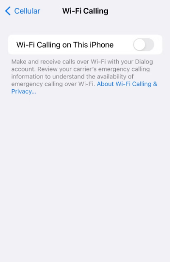 Turn off Wifi Calling