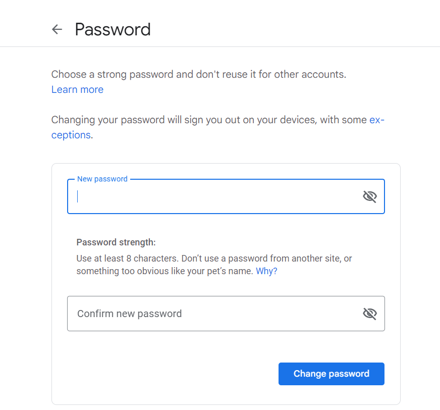 Reset Your Gmail Password