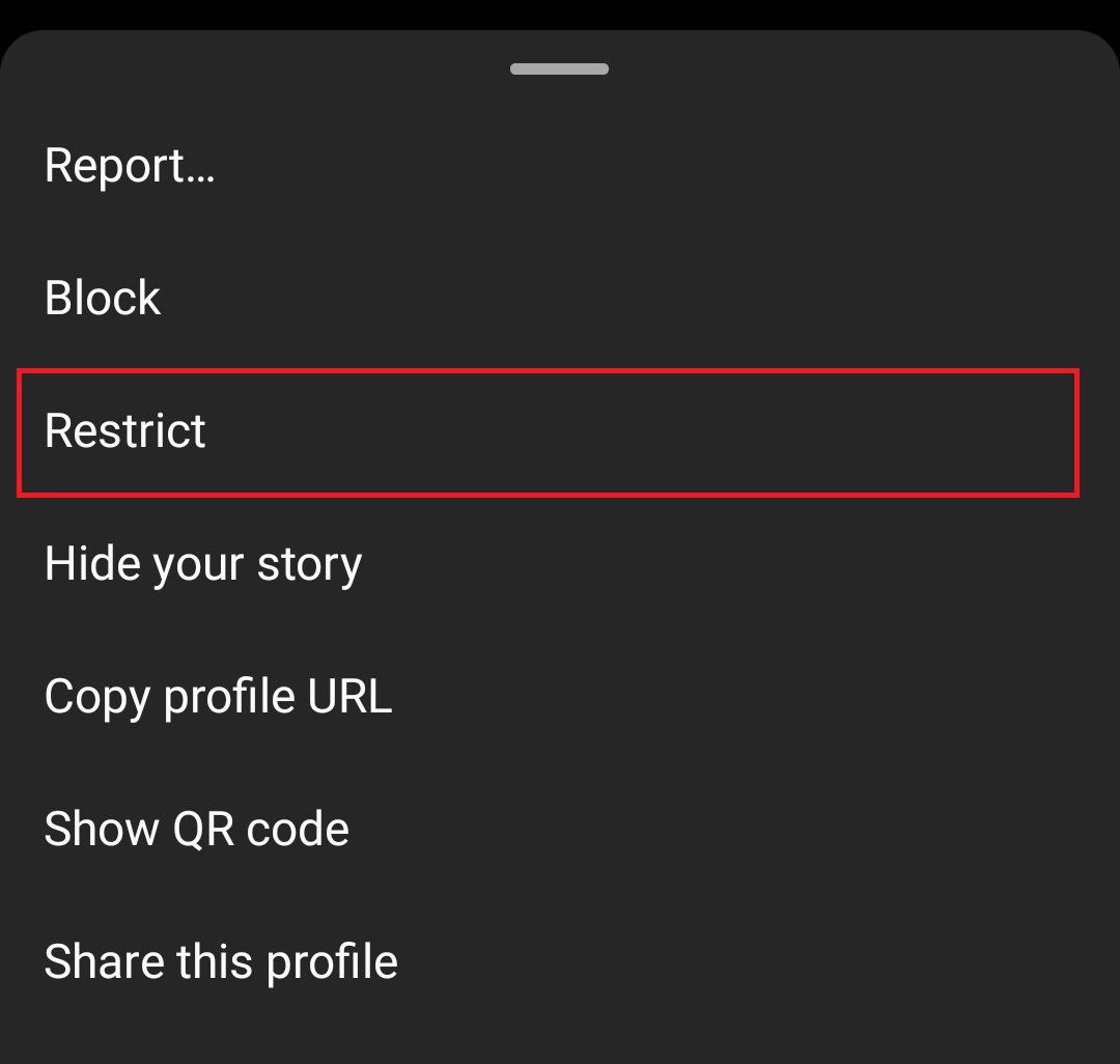 Select the "Restrict" option