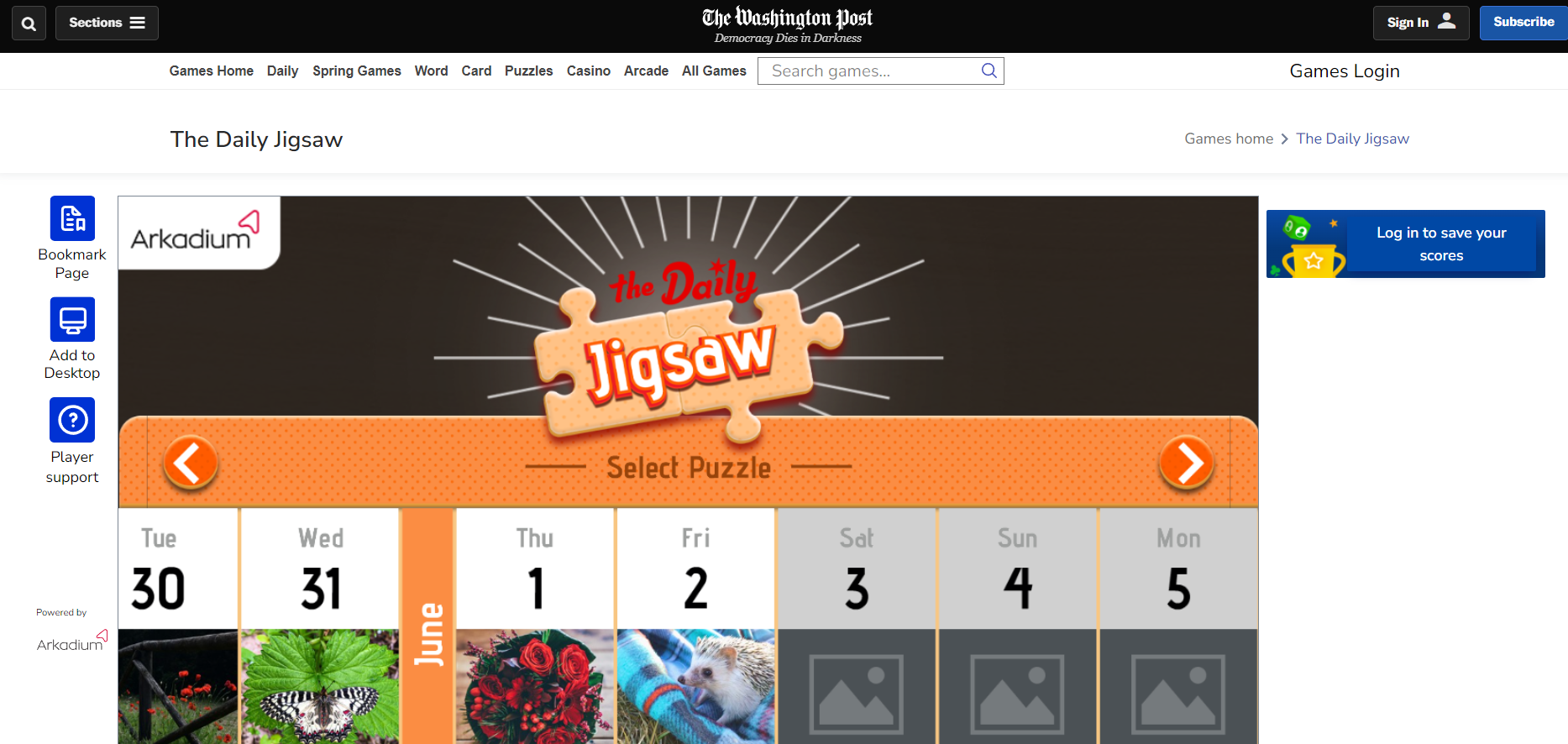 The Washington Post Online Jigsaw Puzzle