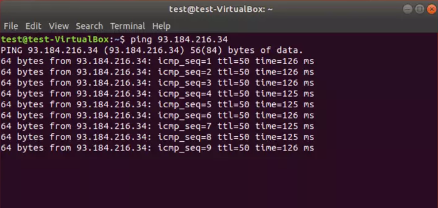 Perform Continuous Ping on Linux