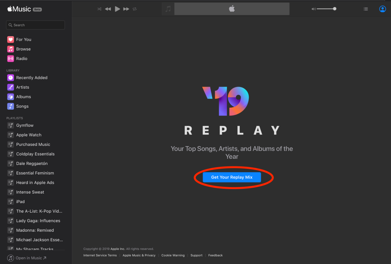 Apple Music Replay Playlists in the Desktop App