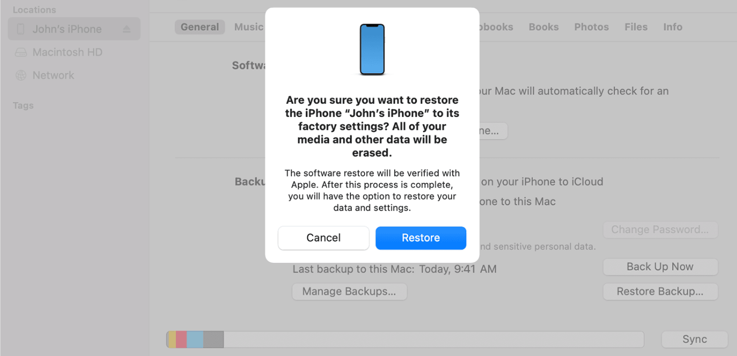 Format Using iTunes to Factory Reset