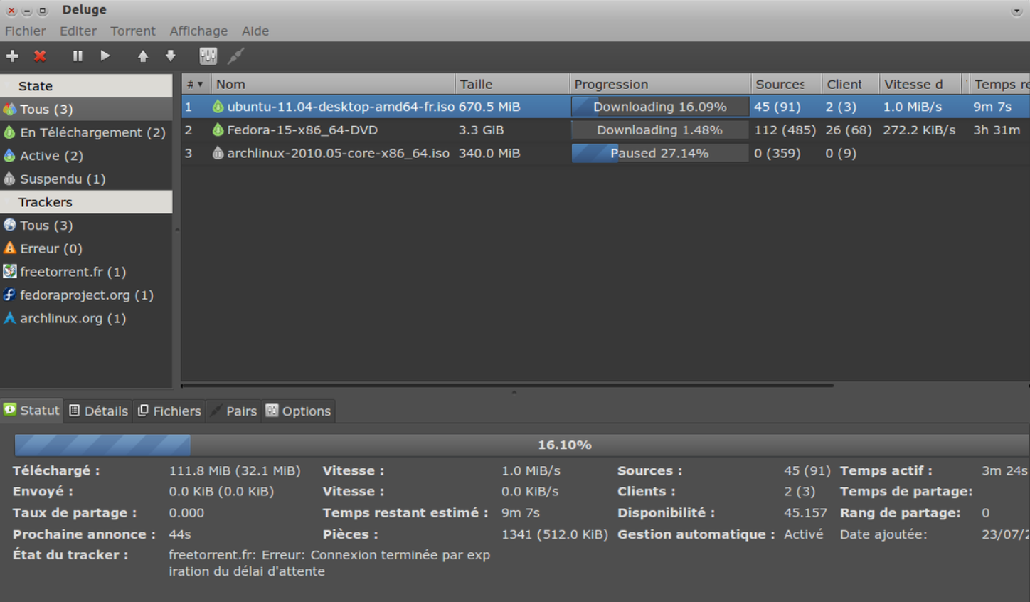 Deluge bittorrent for linux
