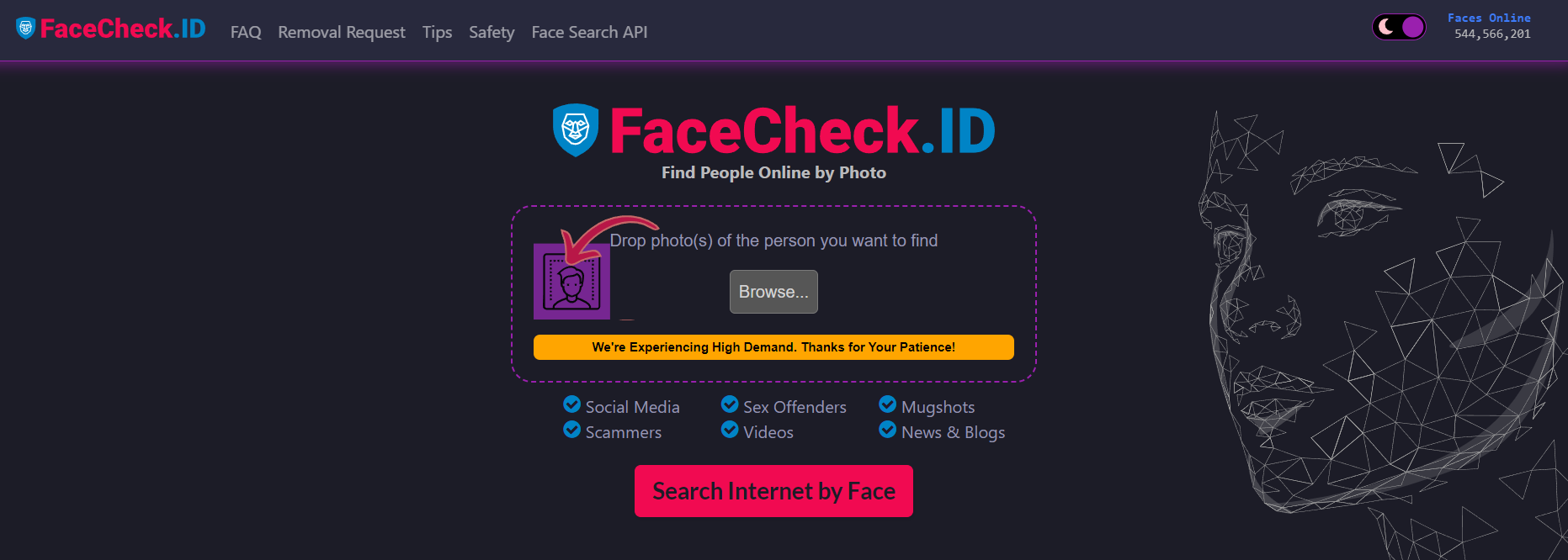 FaceCheck.ID facial recognition search