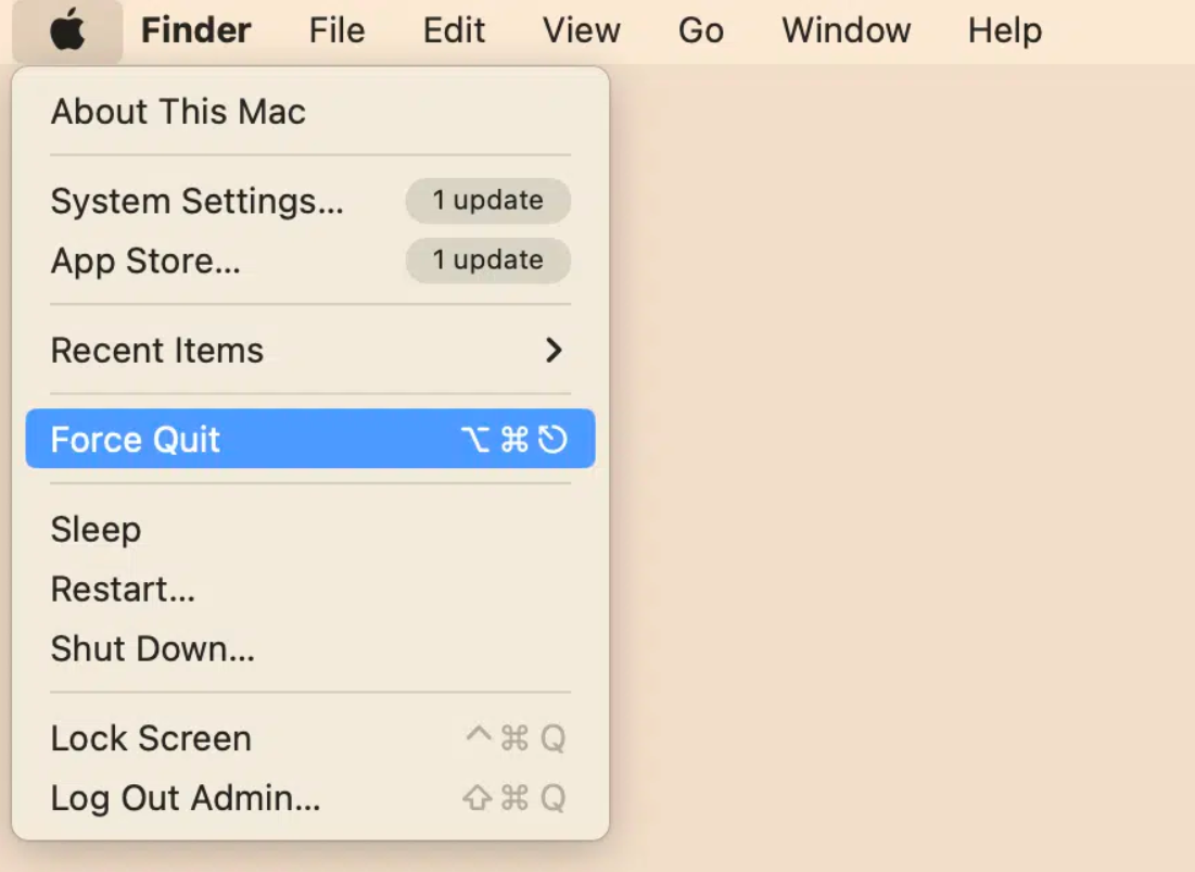 Force Quit Apps on Mac