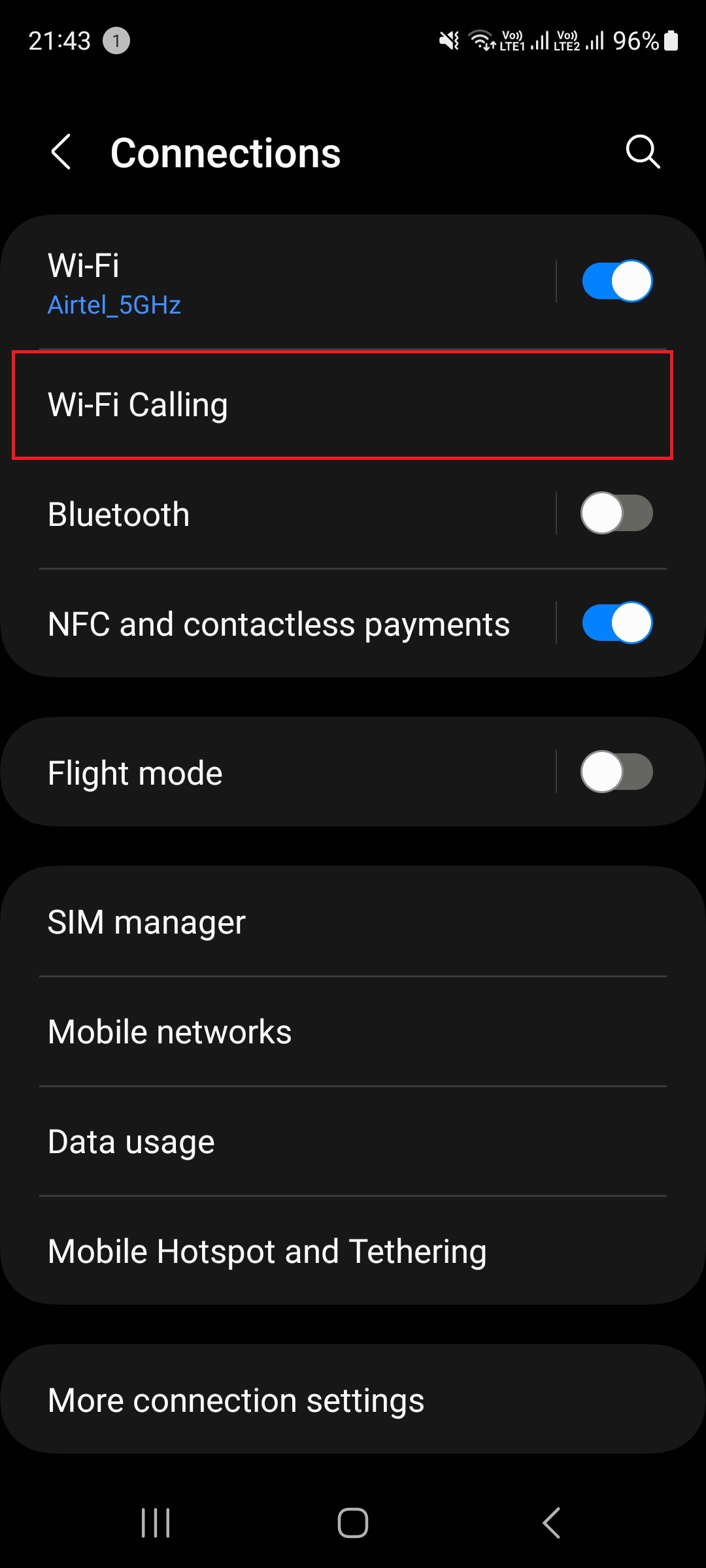 Activate WiFi Calling on Android