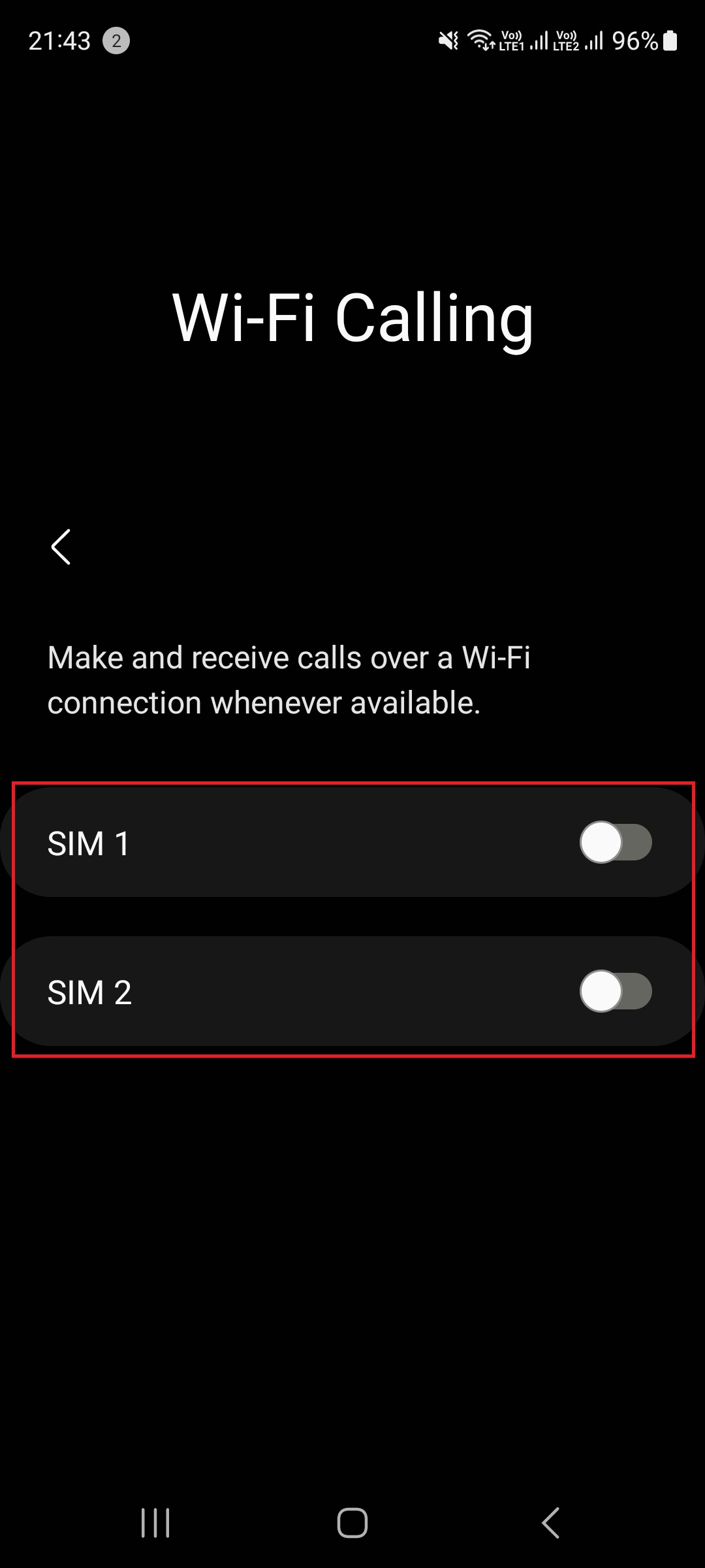 Activate WiFi Calling on Android