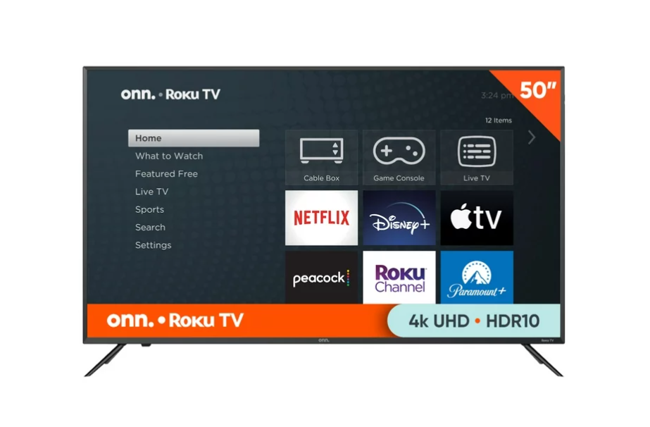 onn. 50” Class 4K UHD (2160P) LED Roku Smart TV