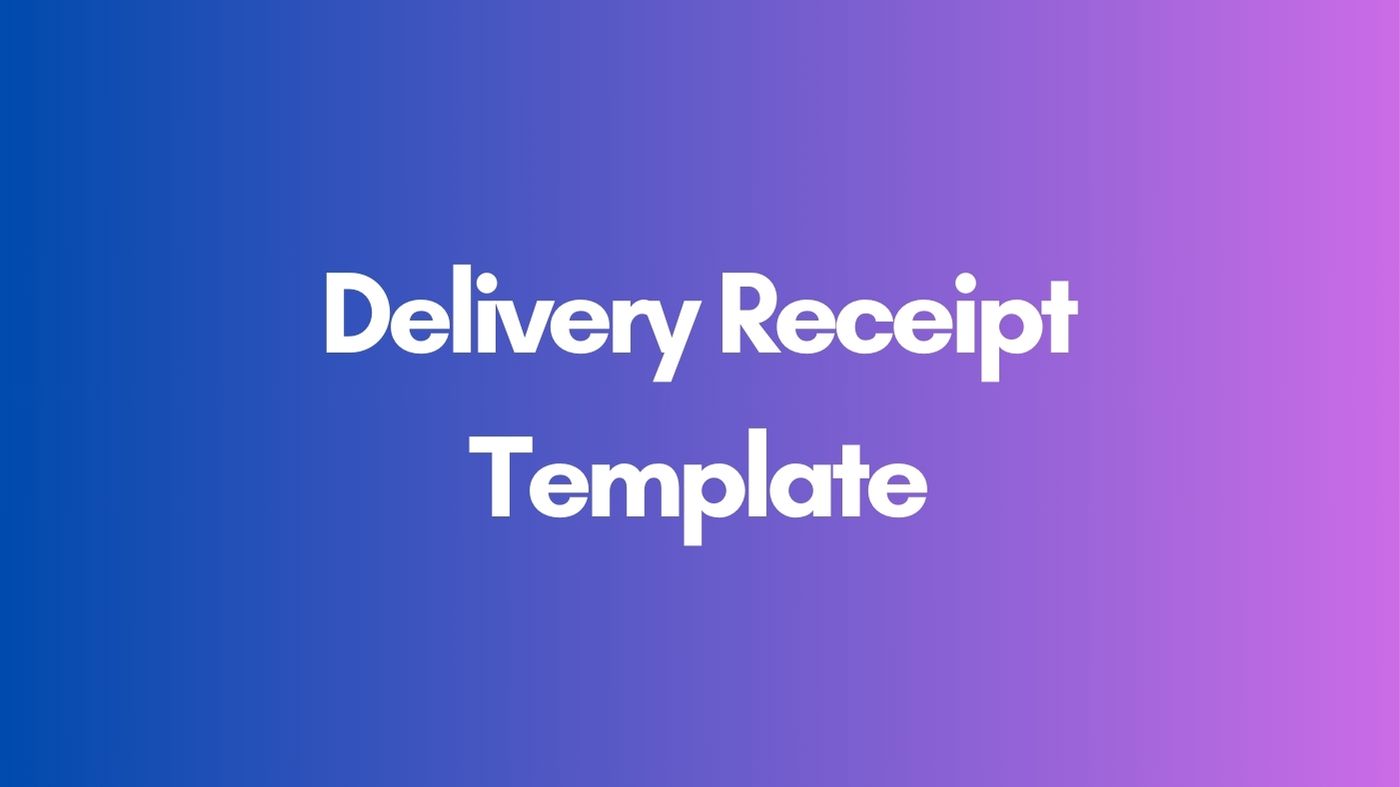 Delivery Receipt Template